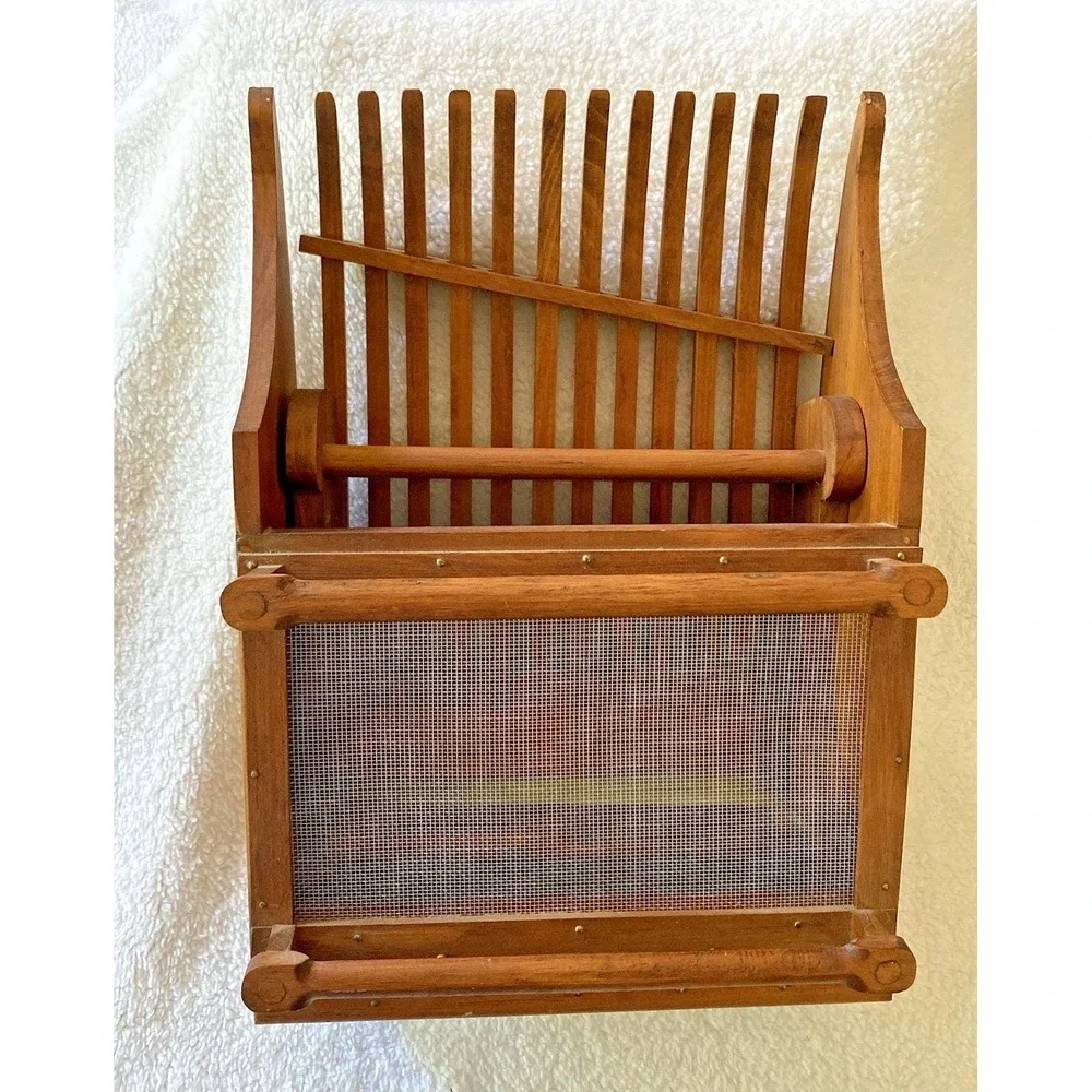 Vintage Handmade Mass. Wooden Cranberry Rocker Scoop Rake w Insert Primitive
